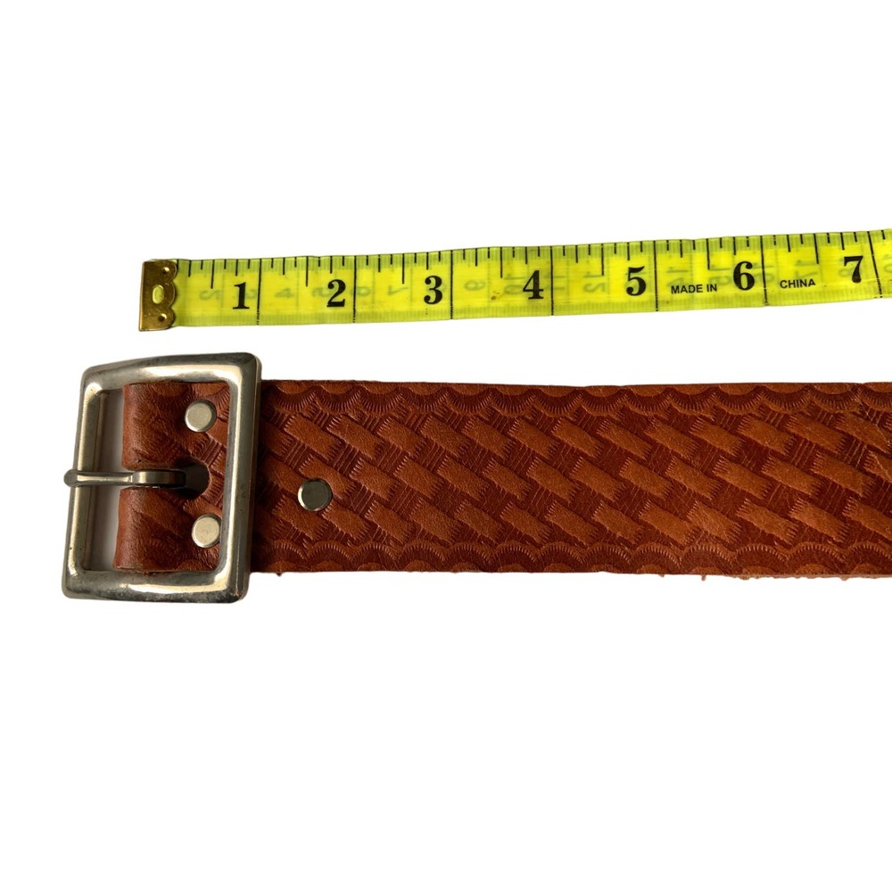 Orion Leather Light Brown Full Grain Braided Leather Belt B 48